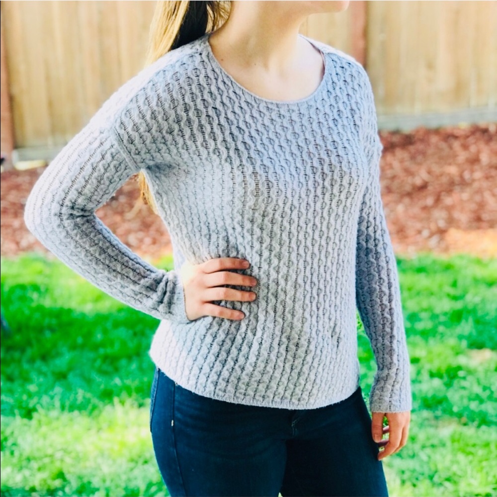⚡️⚡️JCPenney Cute Detailing Gray Knit Sweater⚡️⚡️
